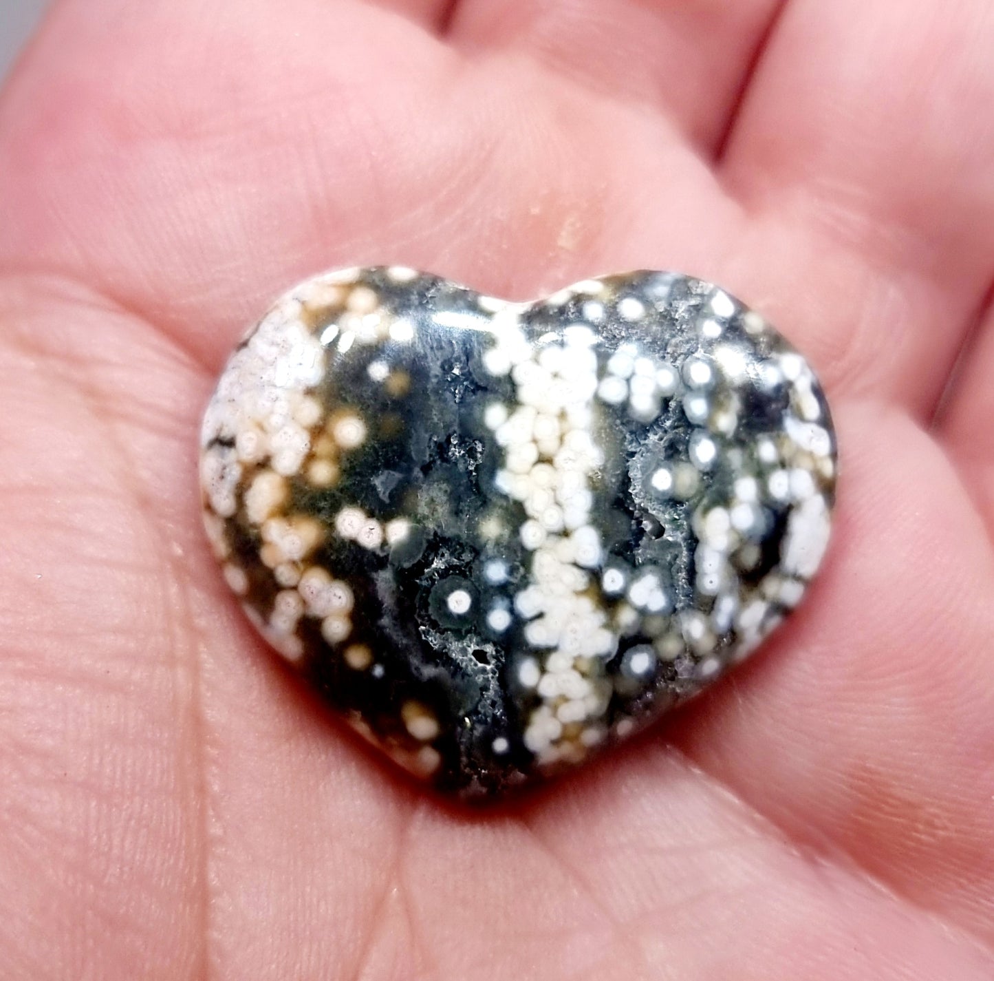 OCEAN JASPER POLISHED HEARTS 3 cm - RAISING YOUR VIBRATION