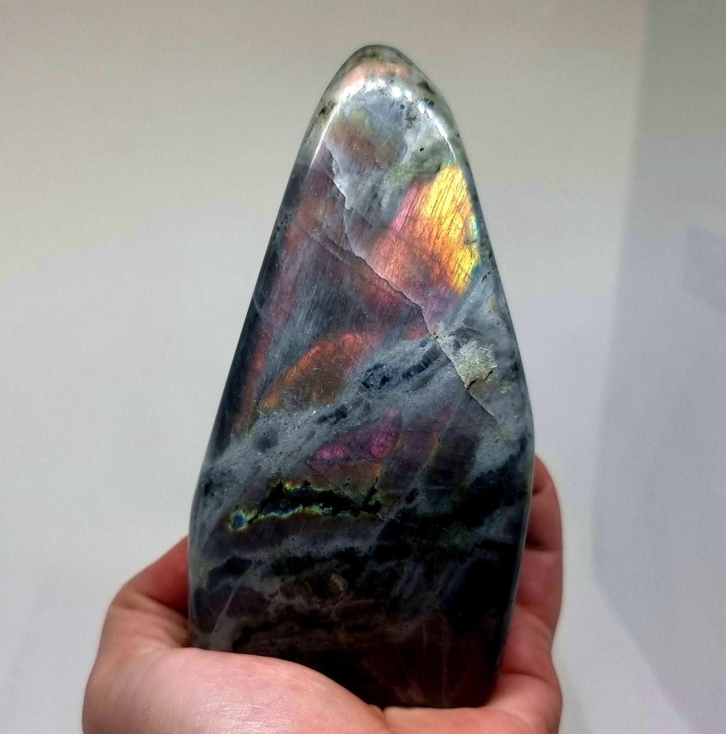 RARE POLISHED PURPLE SUNSET LABRADORITE FREEFORM 548g - CLAIRVOYANCE