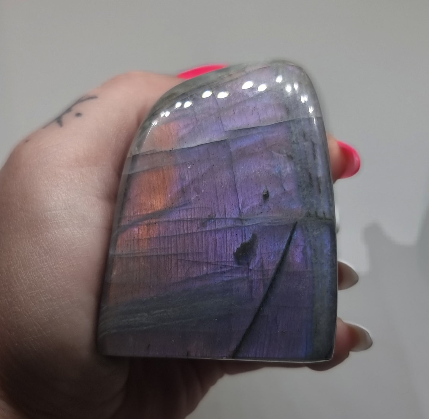 RARE POLISHED PURPLE SUNSET LABRADORITE FREEFORM  296 g - CLAIRVOYANCE