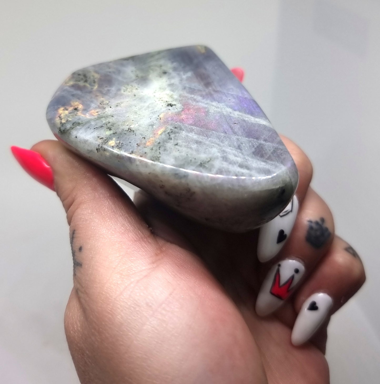 RARE POLISHED PURPLE SUNSET LABRADORITE FREEFORM  260 g - CLAIRVOYANCE