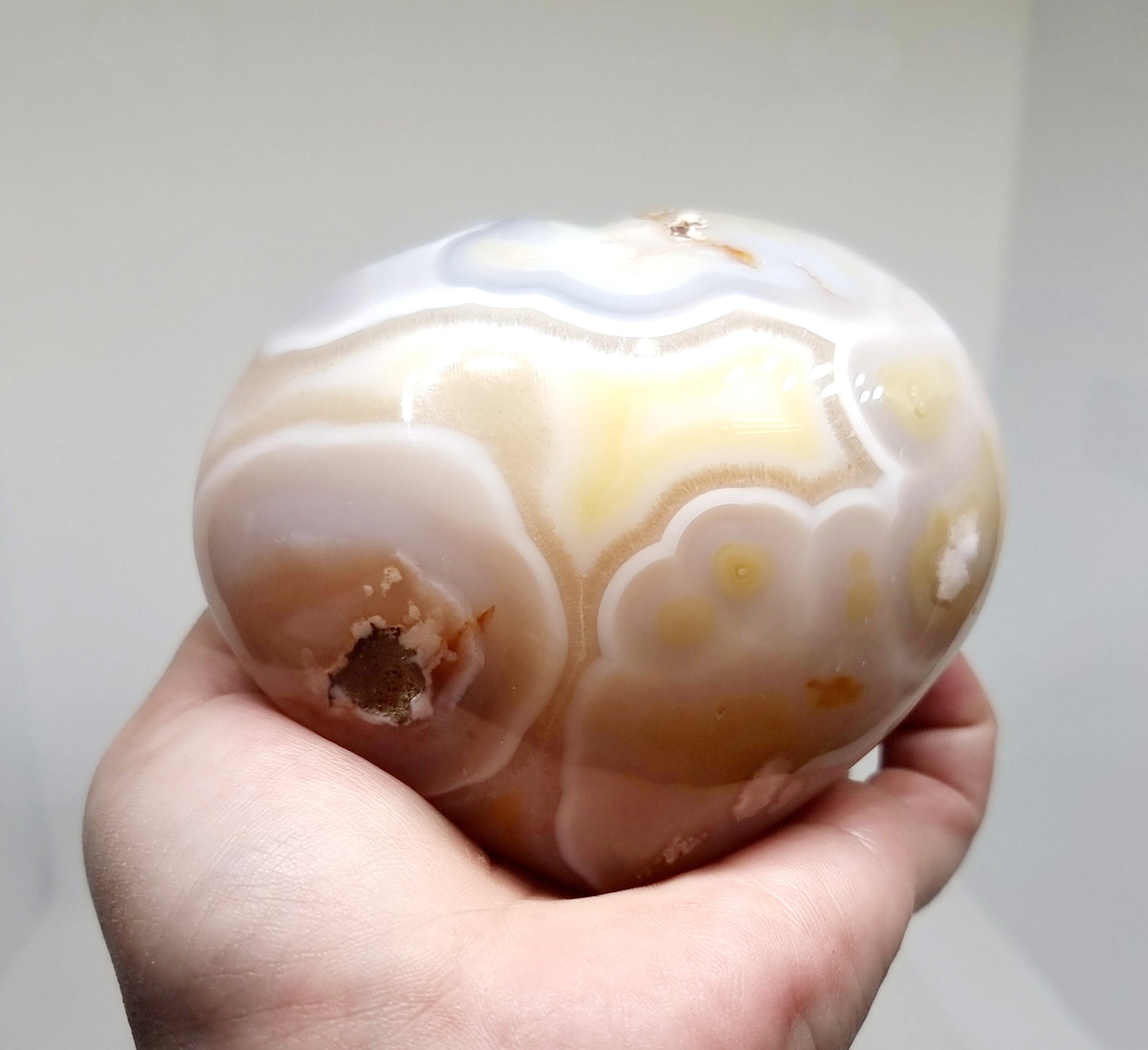 CORAL FLOWER AGATE POLISHED HEART 9 x 7.5 cm - HEALING PAST TRAUMA