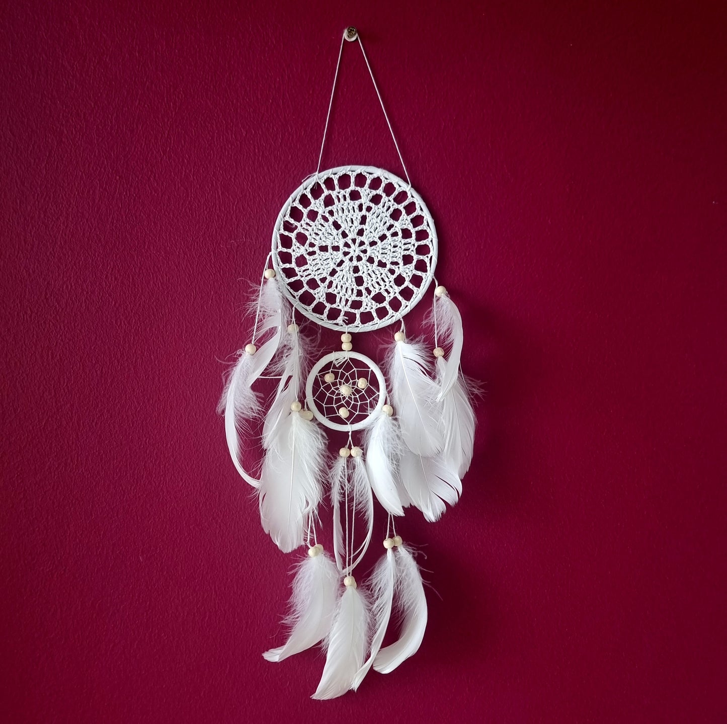 WHITE BOHEMIAN MACRAME DREAMCATCHER