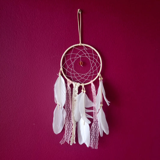 BOHEMIAN DREAMCATCHER - PINK & BEIGE