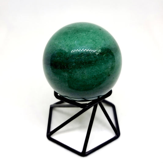 GREEN FUCHSITE QUARTZ WITH PYRITE SPHERE 4cm - WEALTH & PROSPERITY