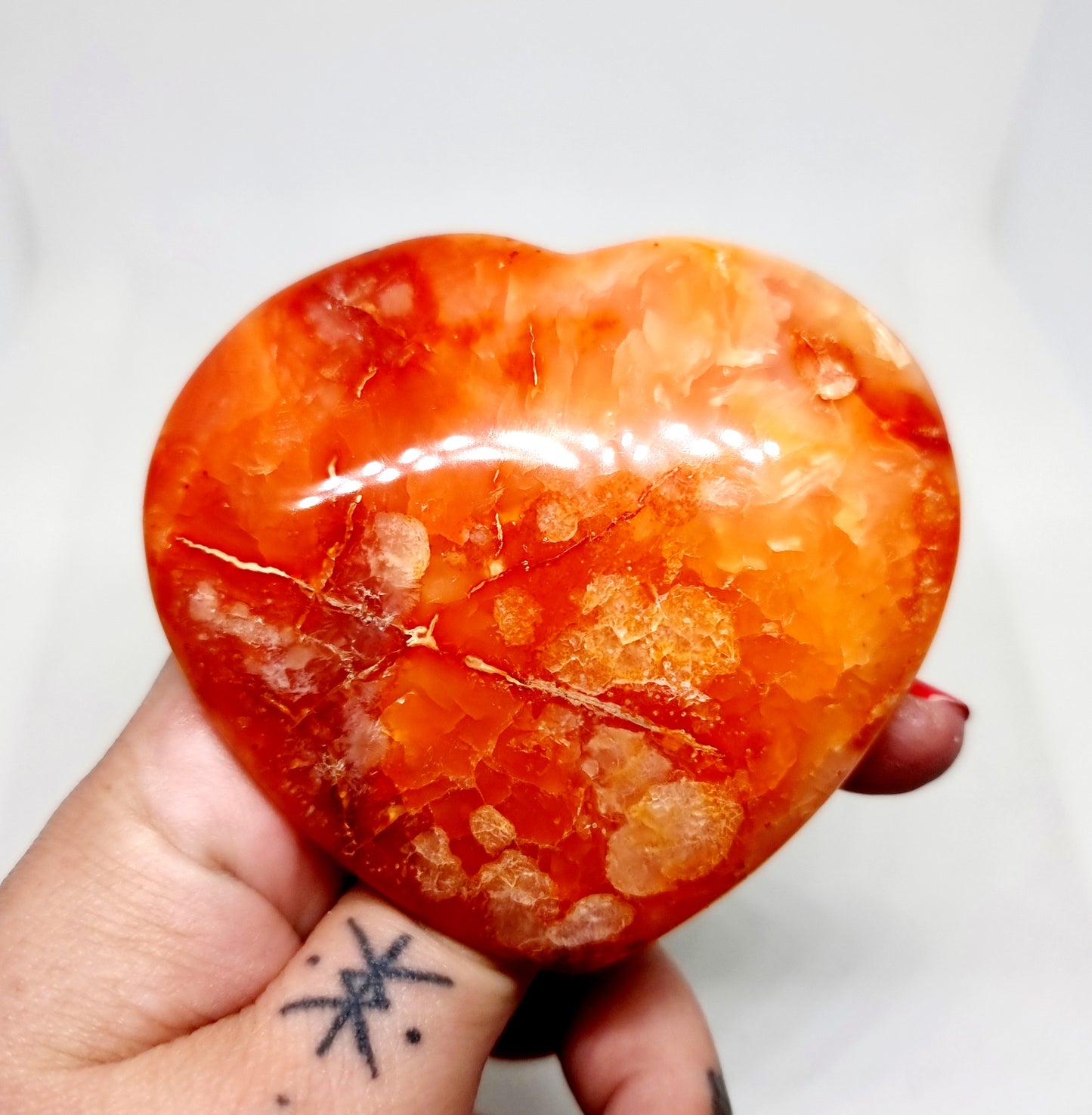 CARNELIAN HEARTS POLISHED LARGE - CREATIVITY