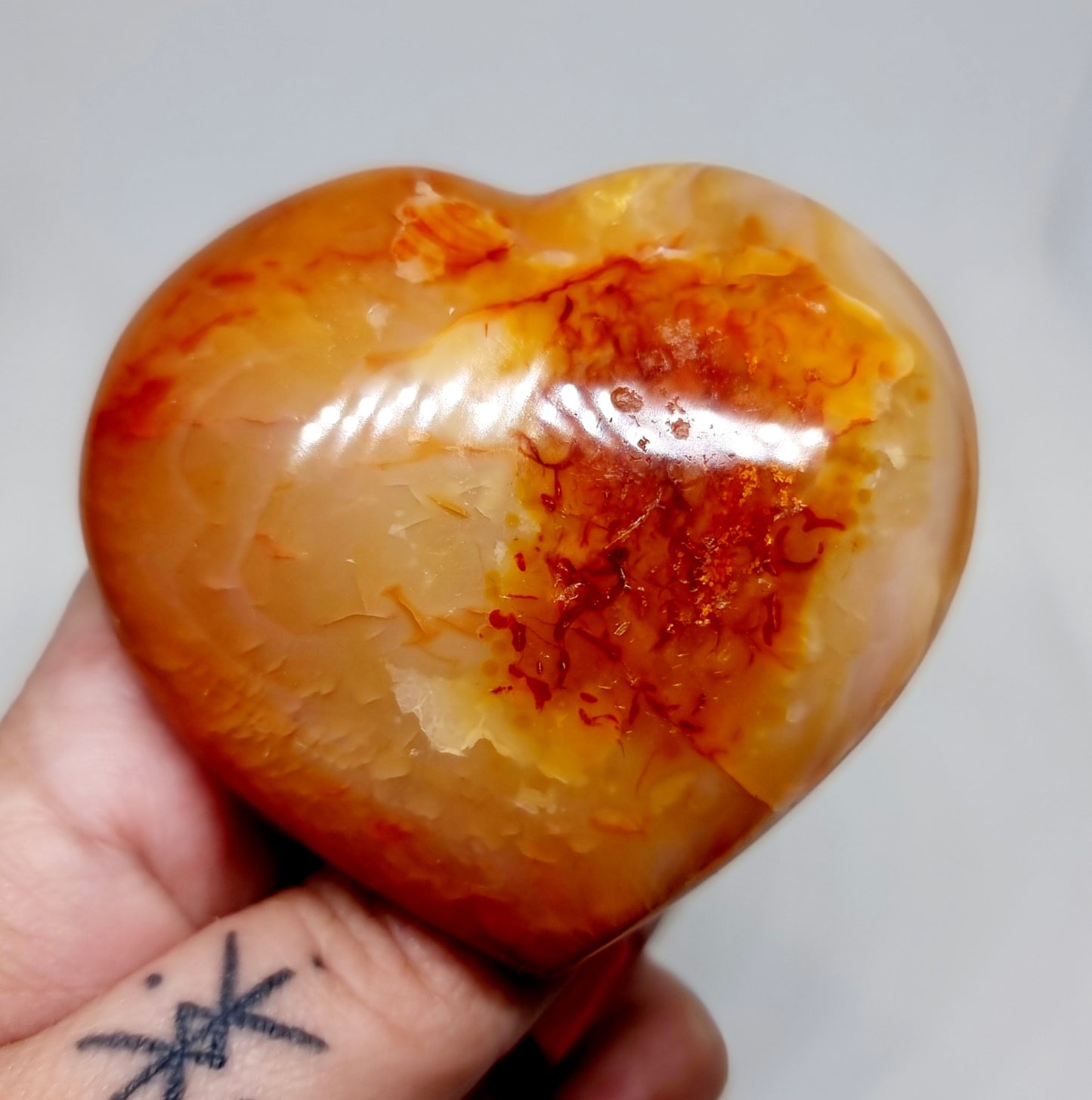 CARNELIAN HEARTS POLISHED LARGE - CREATIVITY