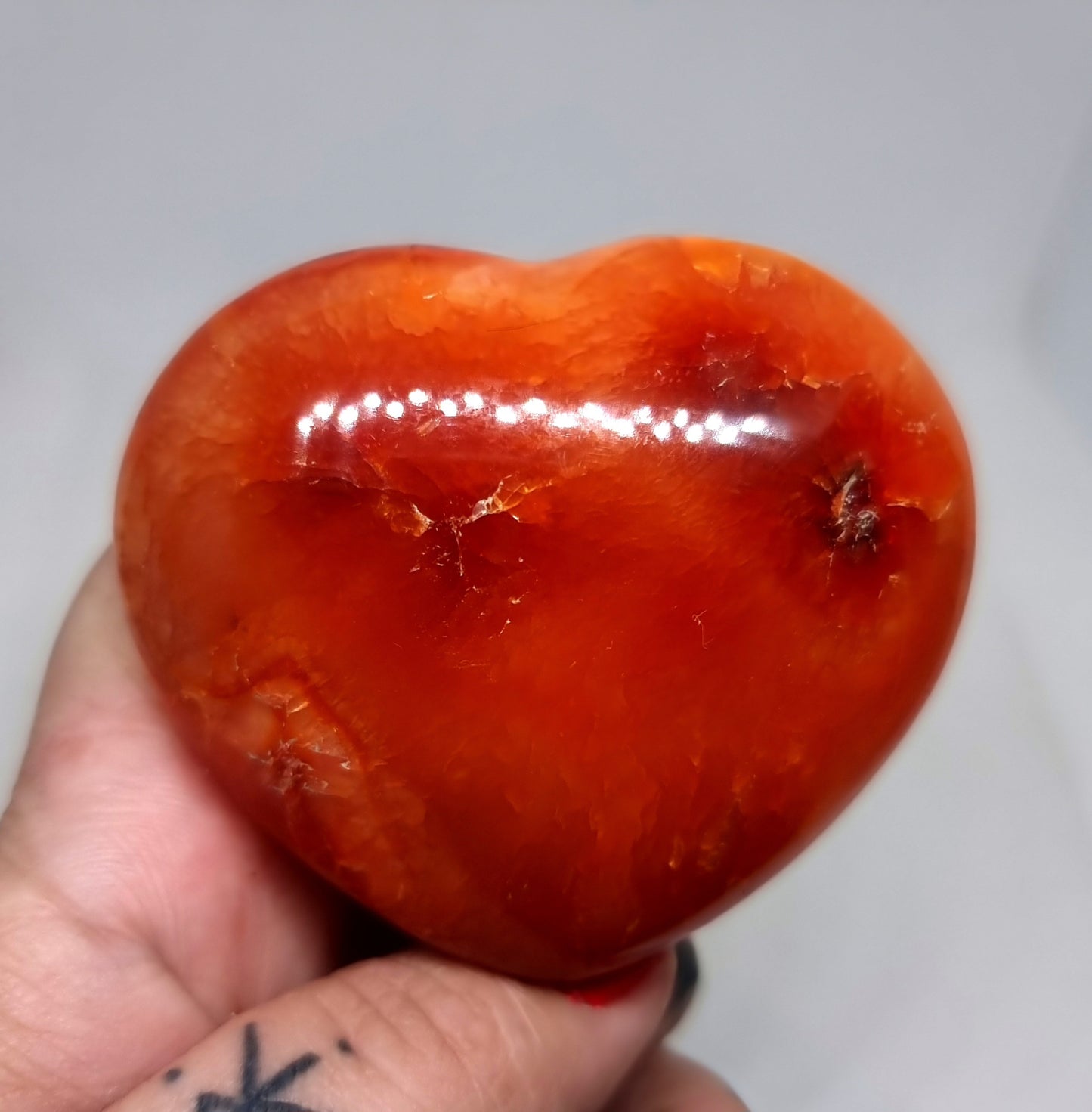 CARNELIAN HEARTS POLISHED LARGE - CREATIVITY