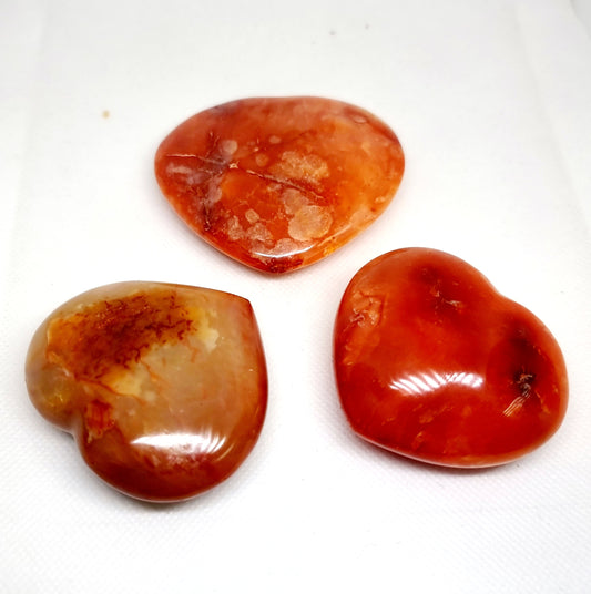 CARNELIAN HEARTS POLISHED LARGE - CREATIVITY