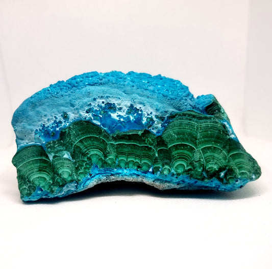 NATURAL BLUE CHRYSOCOLLA ON FLOWER MALACHITE SPECIMEN 1.4 kg