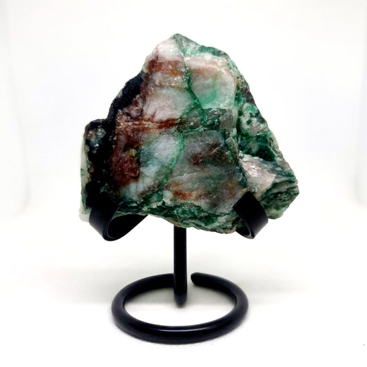 PARTIALLY POLISHED QUARTZ WITH MALACHITE VEINS AND AJOITE INCLUSIONS 127 g