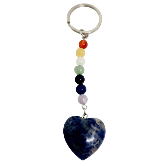 SODALITE HEART KEYCHAIN - EMOTIONAL WELLBEING