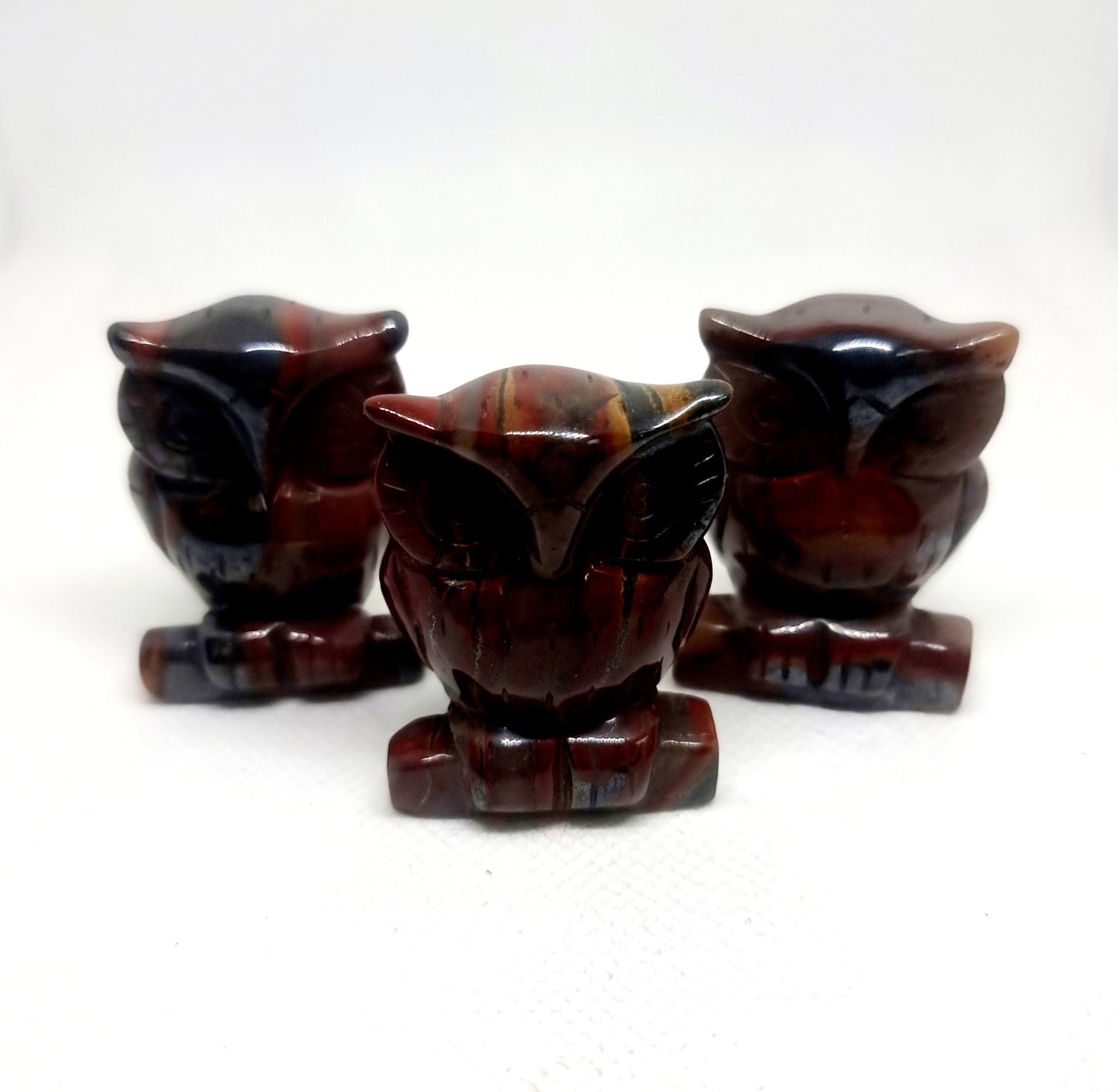 TIGER EYE CARVED OWL 4 cm - COURAGE & PROTECTION