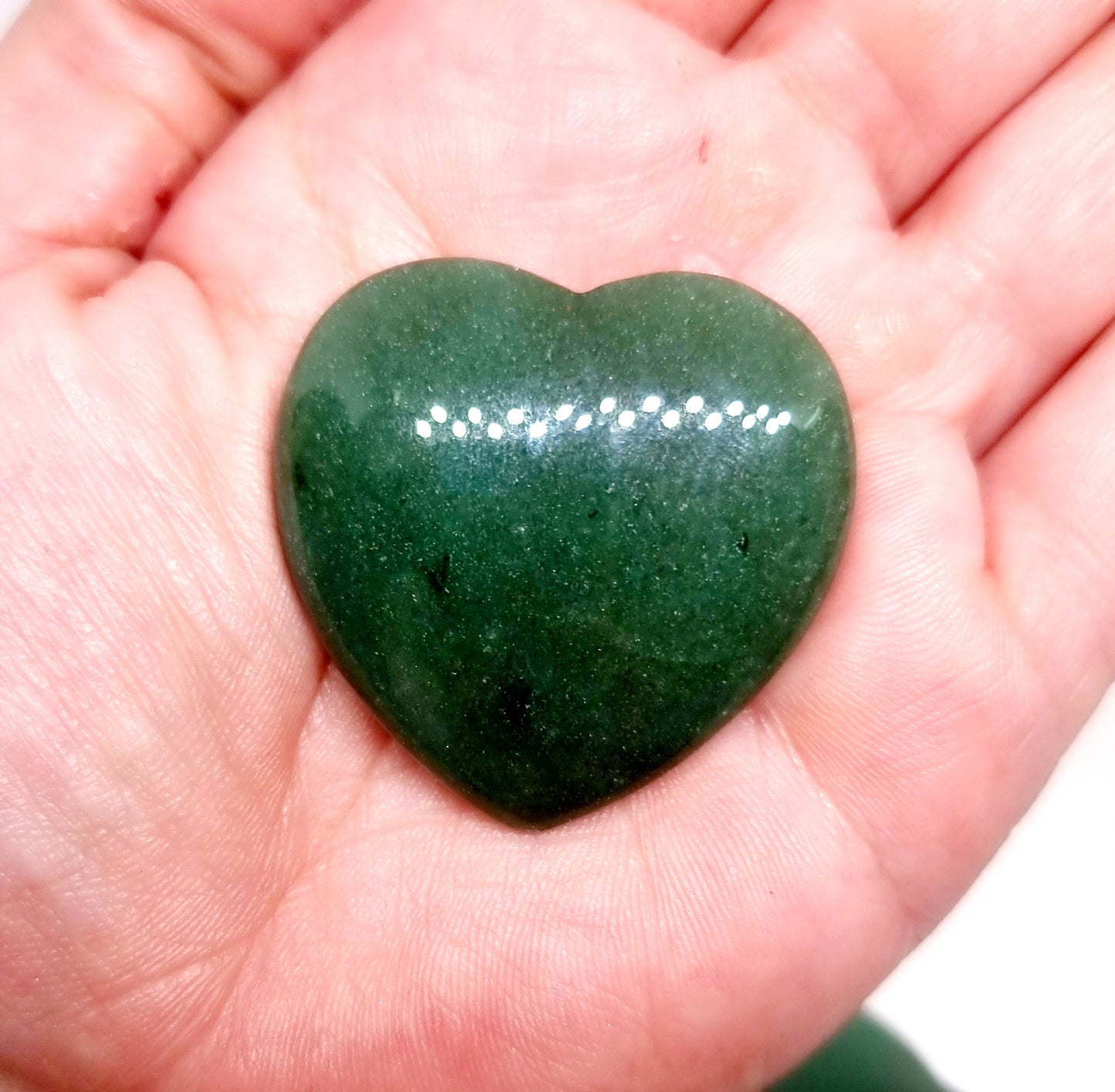 GREEN AVENTURINE POLISHED HEART 4 cm - PROSPERITY