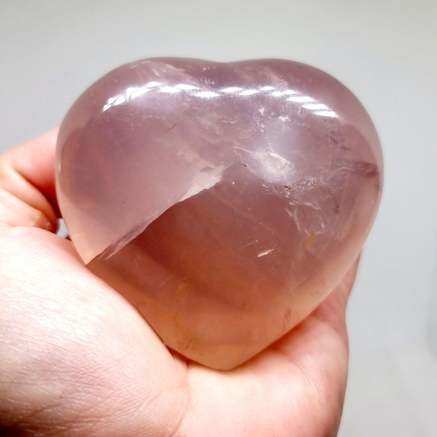 ROSE QUARTZ POLISHED HEART 7 x 6.5 cm -  UNCONDITIONAL LOVE