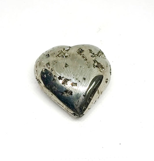 PYRITE POLISHED HEART 4 x 4 cm - WEALTH & ABUNDANCE