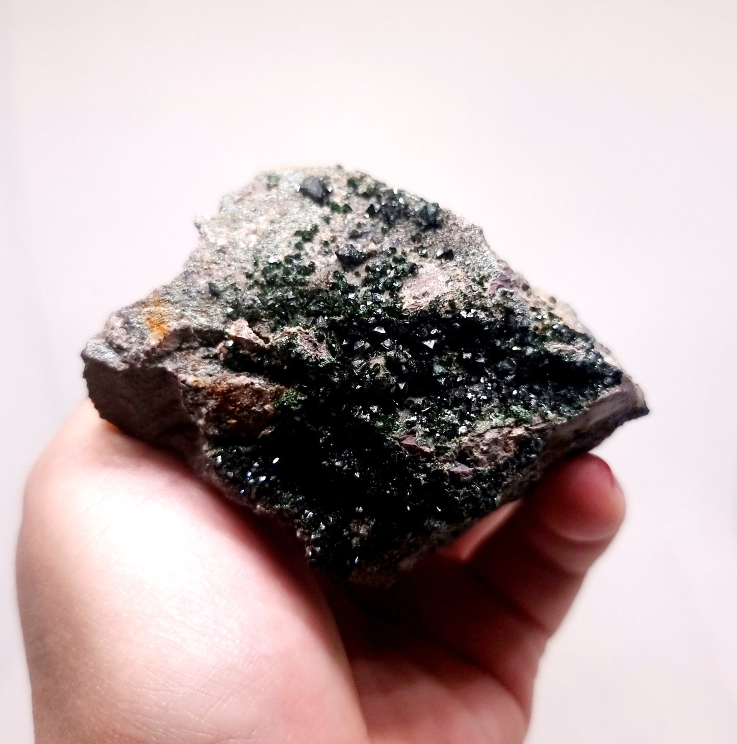 RARE LIBETHENITE ON IRONSTONE MATRIX SPECIMEN 213 g