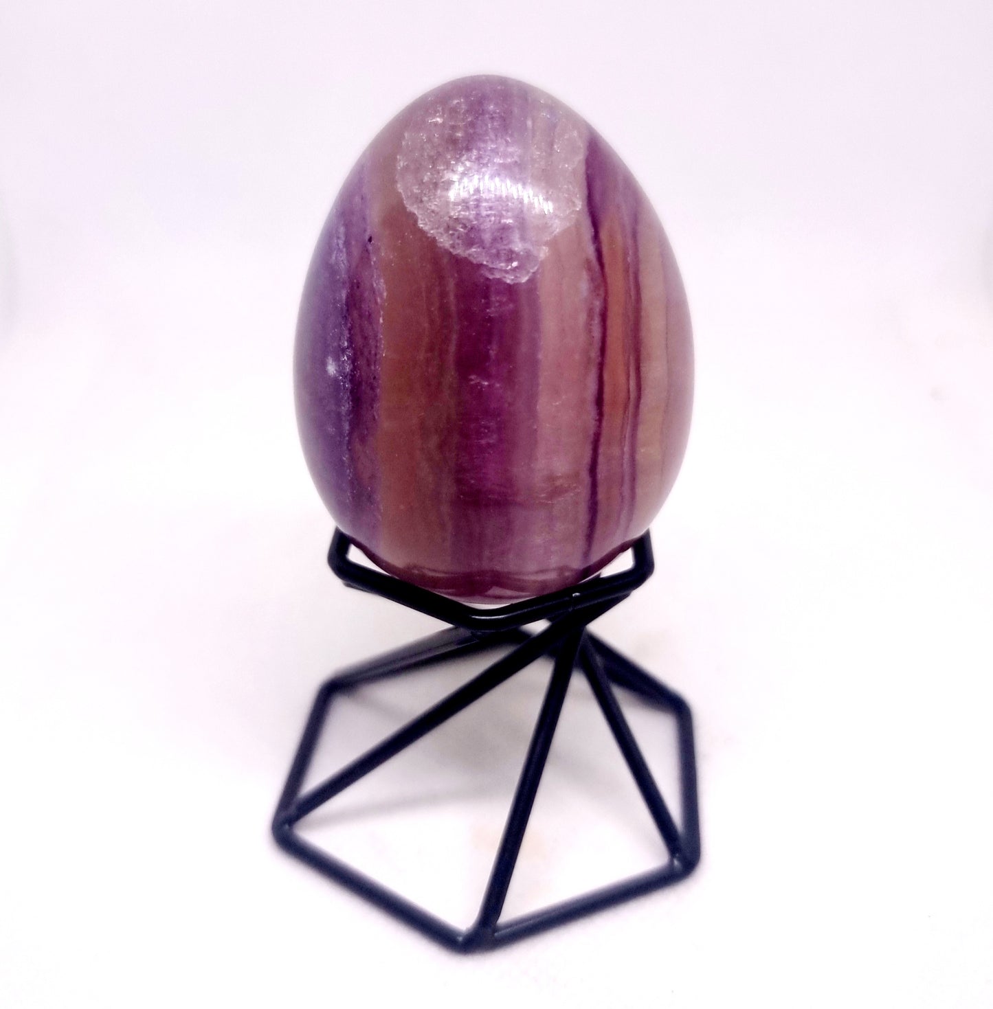 RAINBOW FLUORITE POLISHED EGG 198 g - CLARITY