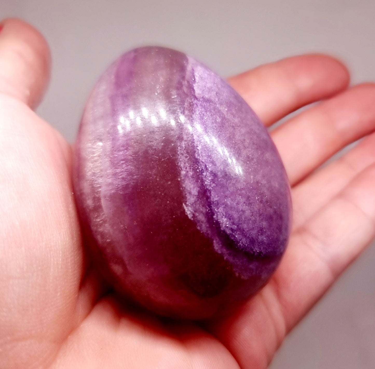 RAINBOW FLUORITE POLISHED EGG 198 g - CLARITY