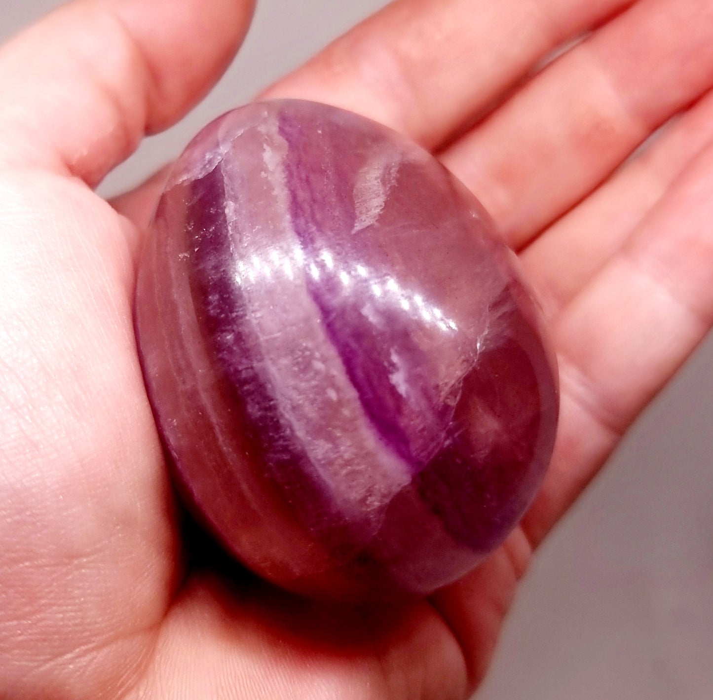 RAINBOW FLUORITE POLISHED EGG 198 g - CLARITY