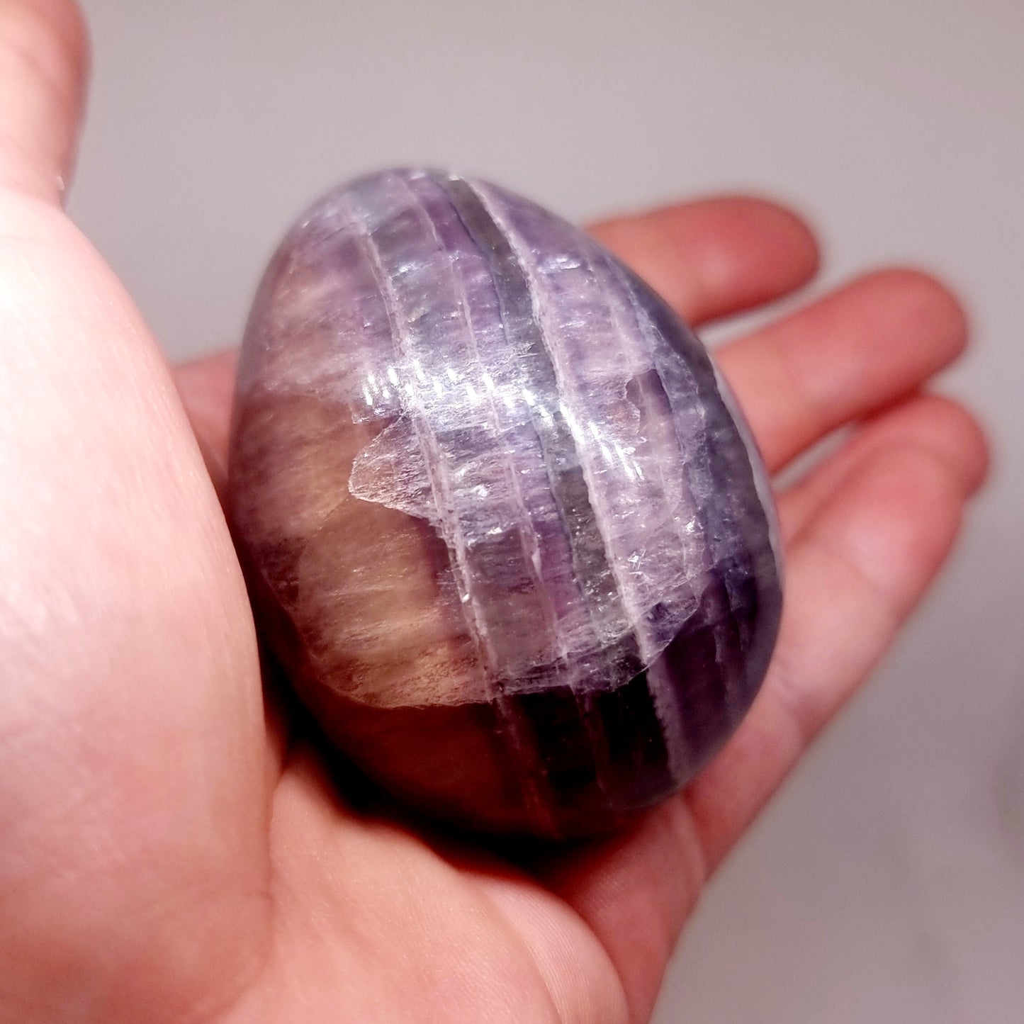 RAINBOW FLUORITE POLISHED EGG 197 g - CLARITY