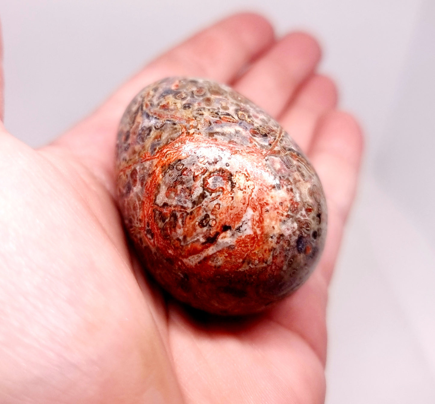 SNAKESKIN RHYOLITE JASPER EGG 85 g - GROUNDING & PROTECTION