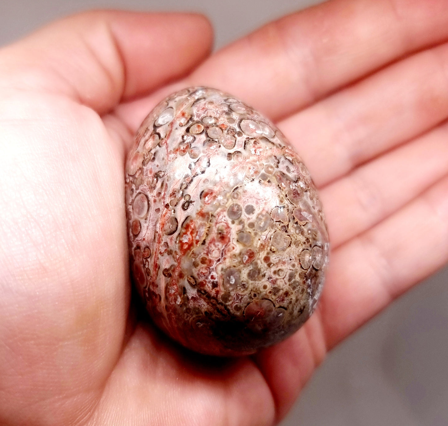 SNAKESKIN RHYOLITE JASPER EGG 84 g - GROUNDING & PROTECTION