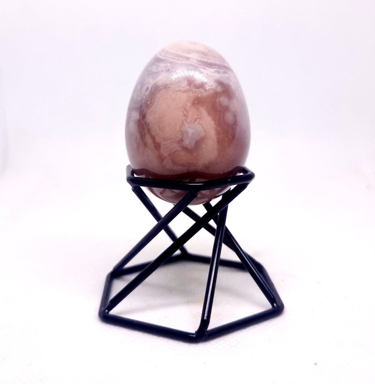 WHITE ORBICULAR OCEAN JASPER POLISHED EGG 96 g - TRANQUILITY