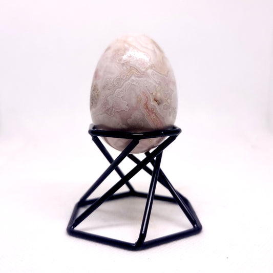 WHITE ORBICULAR OCEAN JASPER POLISHED EGG 91 g - TRANQUILITY