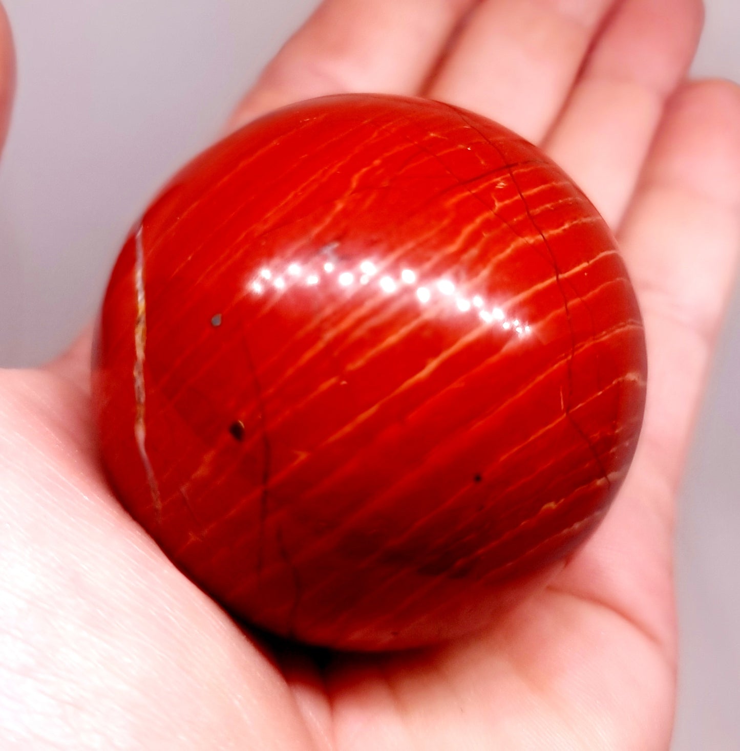 RED JASPER POLISHED SPHERE (A) 6 cm - GROUNDING & COMFORT