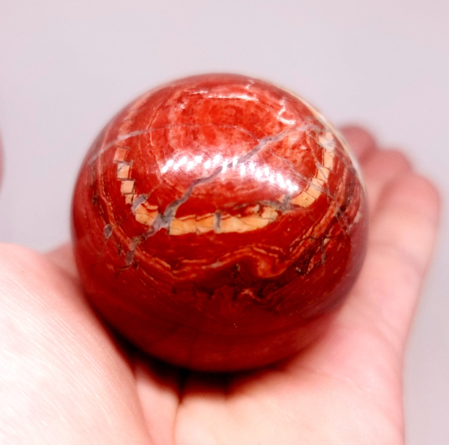 RED JASPER POLISHED SPHERE 6 cm - GROUNDING & COMFORT