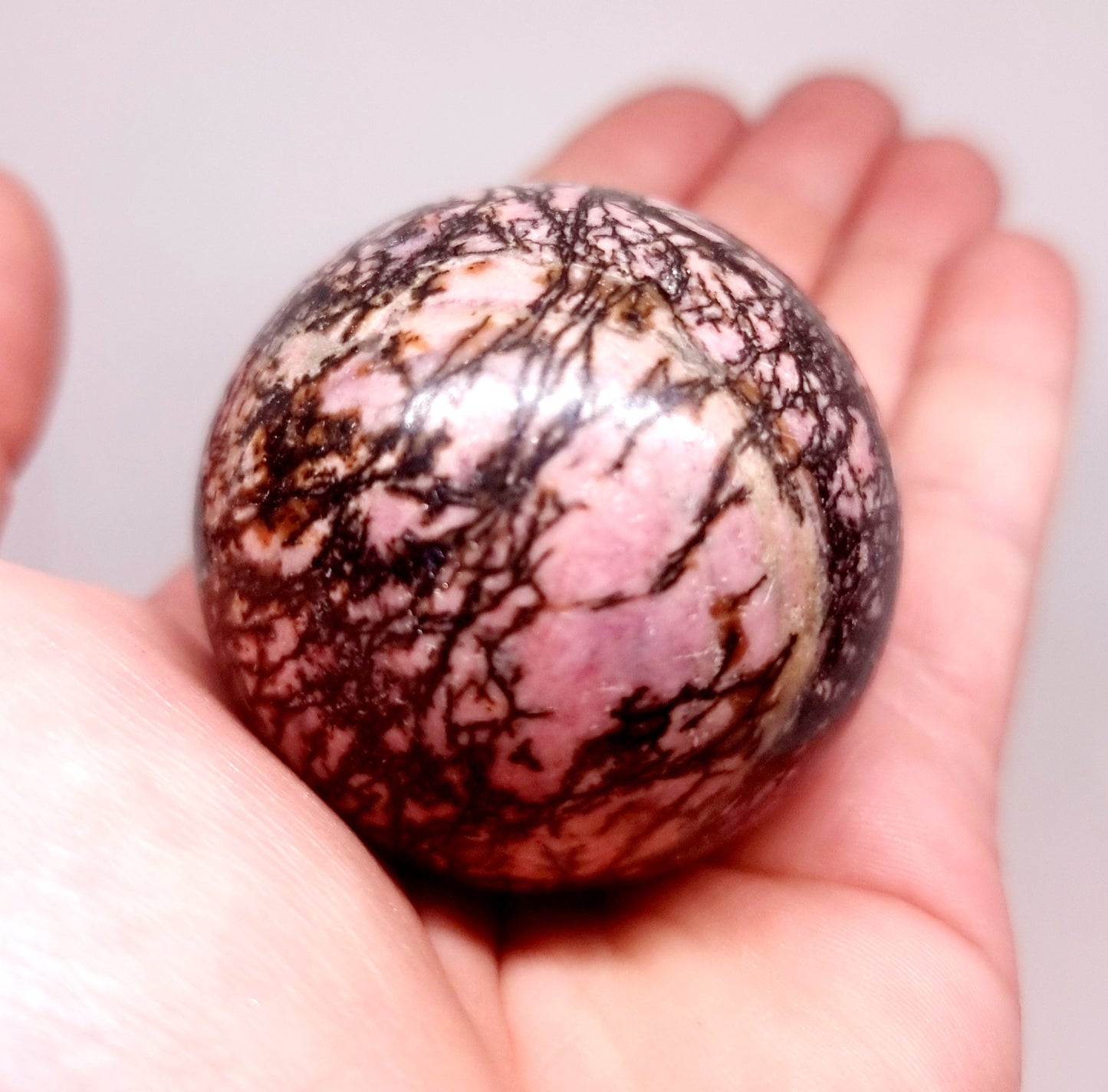 RHODONITE POLISHED SPHERE (B) 6 cm - LOVE