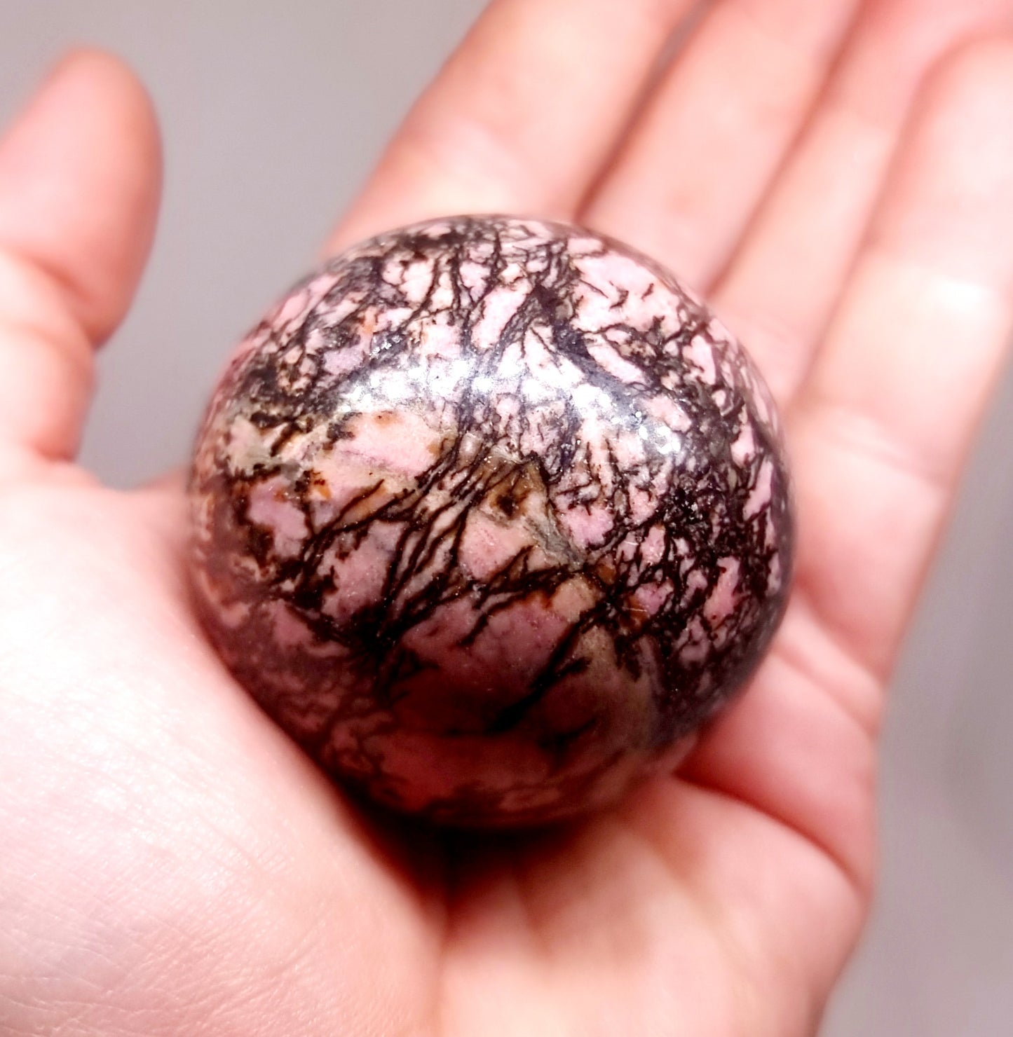 RHODONITE POLISHED SPHERE (B) 6 cm - LOVE