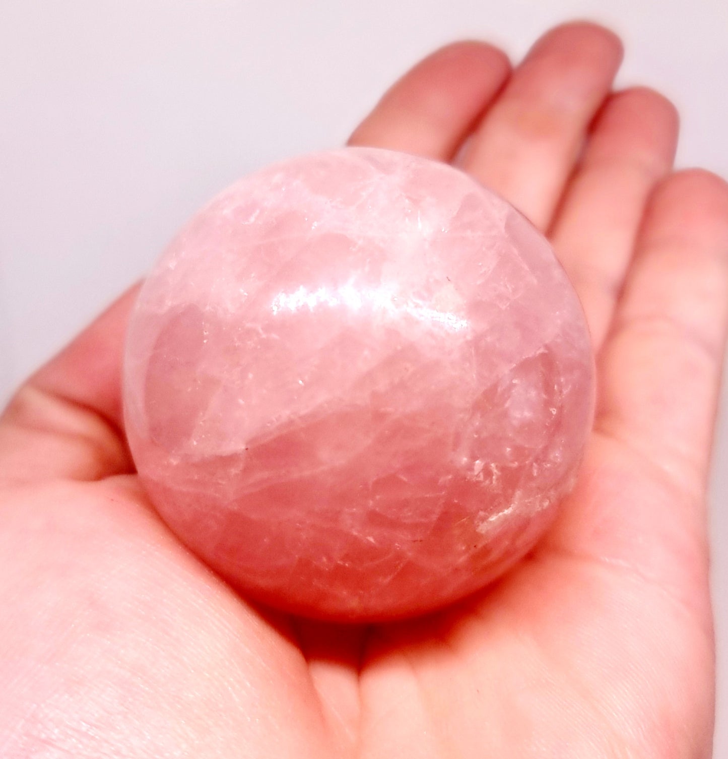 ROSE QUARTZ POLISHED SPHERE 6 cm  - LOVE