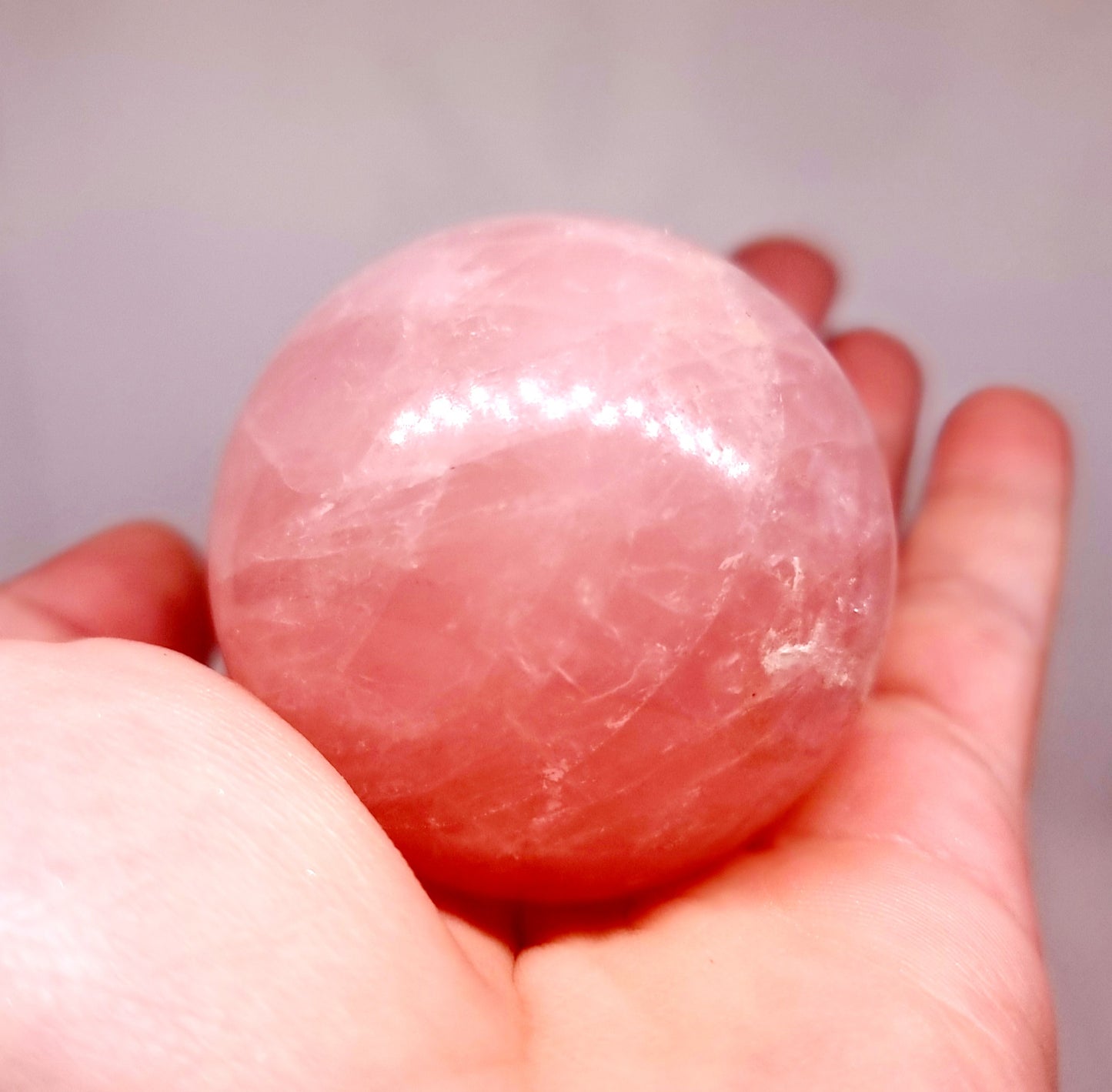 ROSE QUARTZ POLISHED SPHERE 6 cm  - LOVE