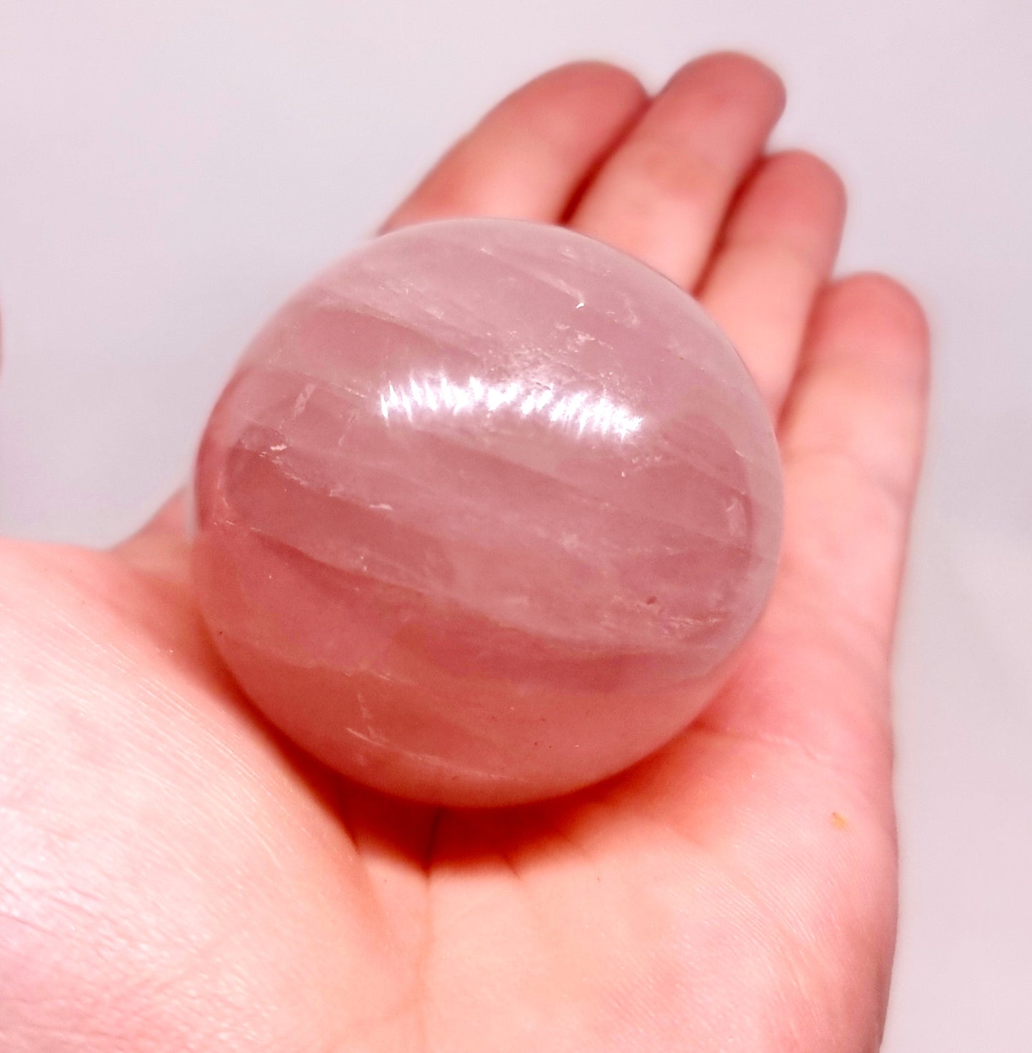 ROSE QUARTZ STAR POLISHED SPHERE 4 cm - LOVE