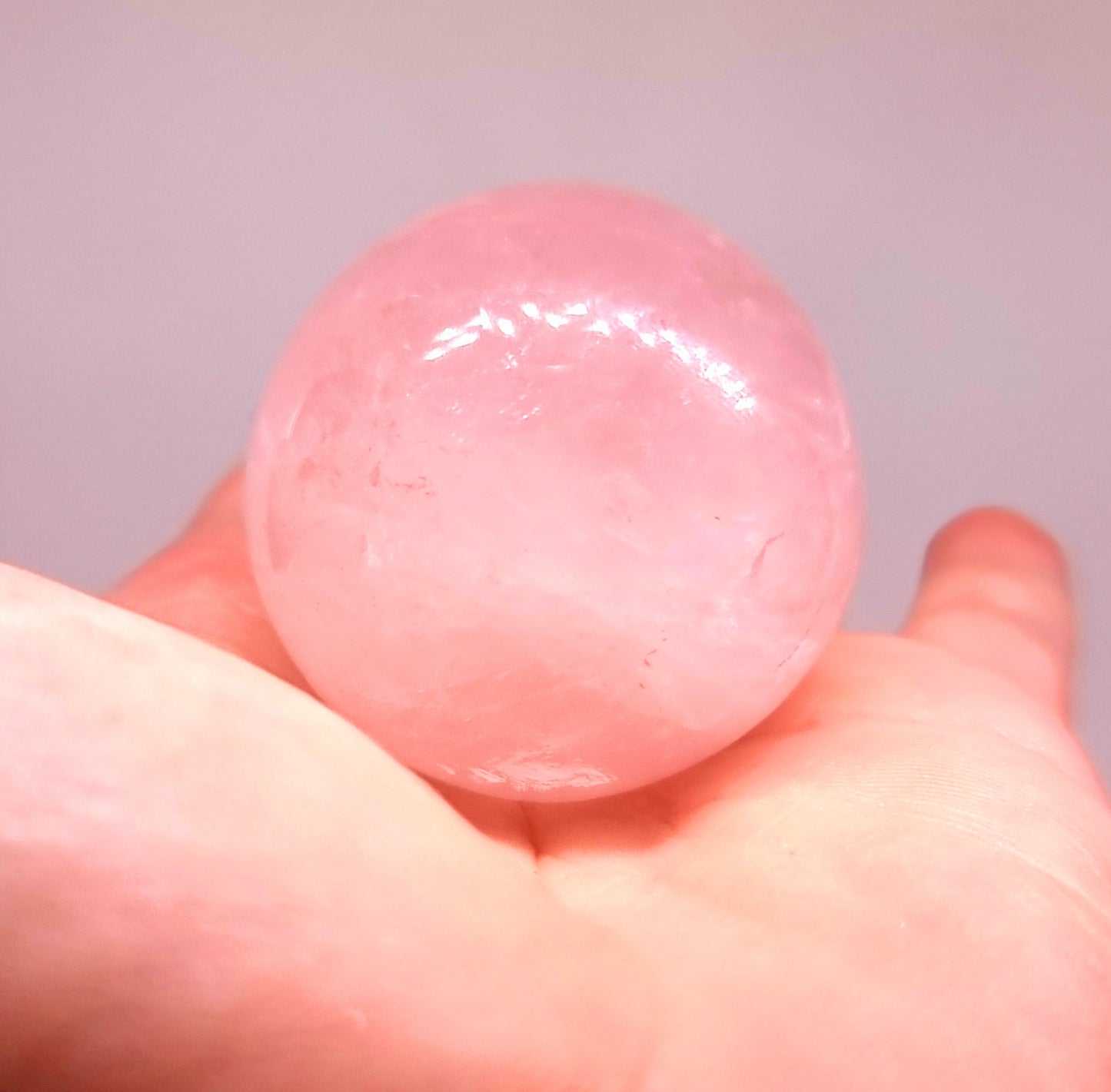 ROSE QUARTZ STAR POLISHED SPHERE 3 cm - LOVE