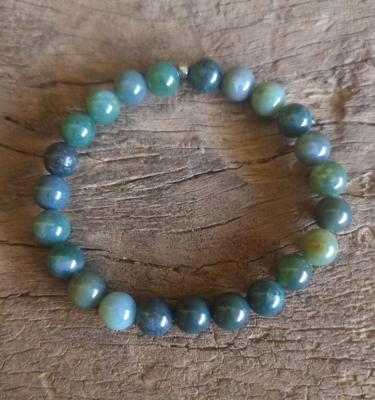 GREEN MOSS AGATE BRACELET 8 mm - ABUNDANCE