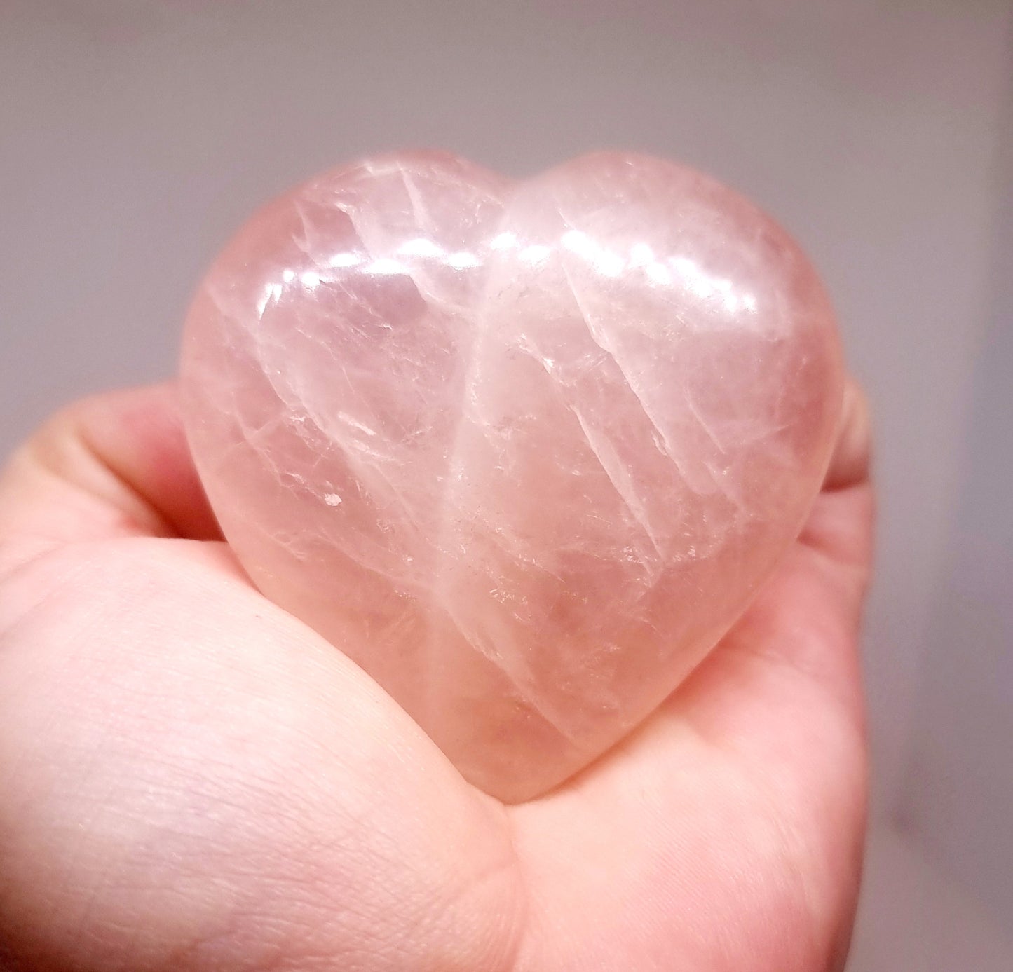 ROSE QUARTZ POLISHED HEART 6 x 6 cm -  UNCONDITIONAL LOVE