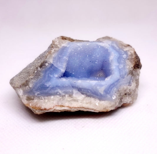 BLUE LACE AGATE GEODE 101 g - SERENITY, COMMUNICATION & INNER CALM