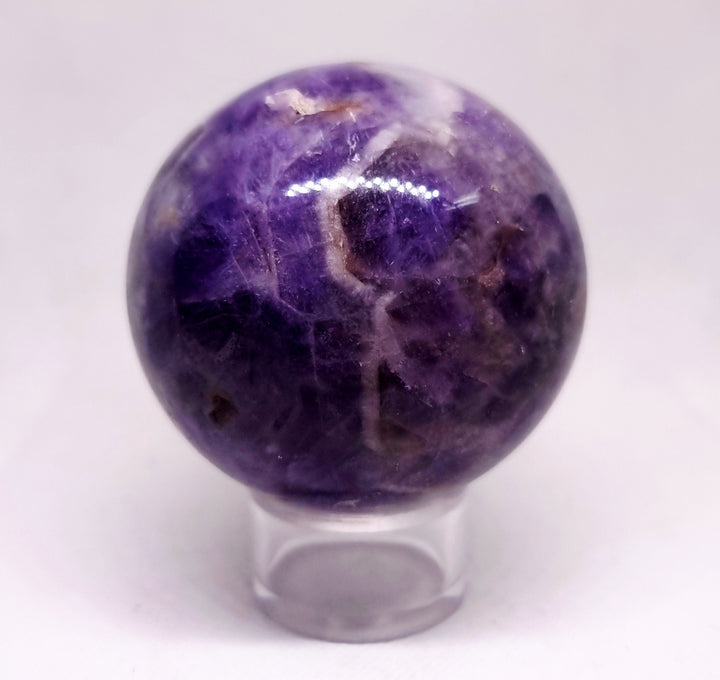 Chevron Amethyst Polished Sphere 8 cm ( 669 G ) - Wildlings Crystals South Africa