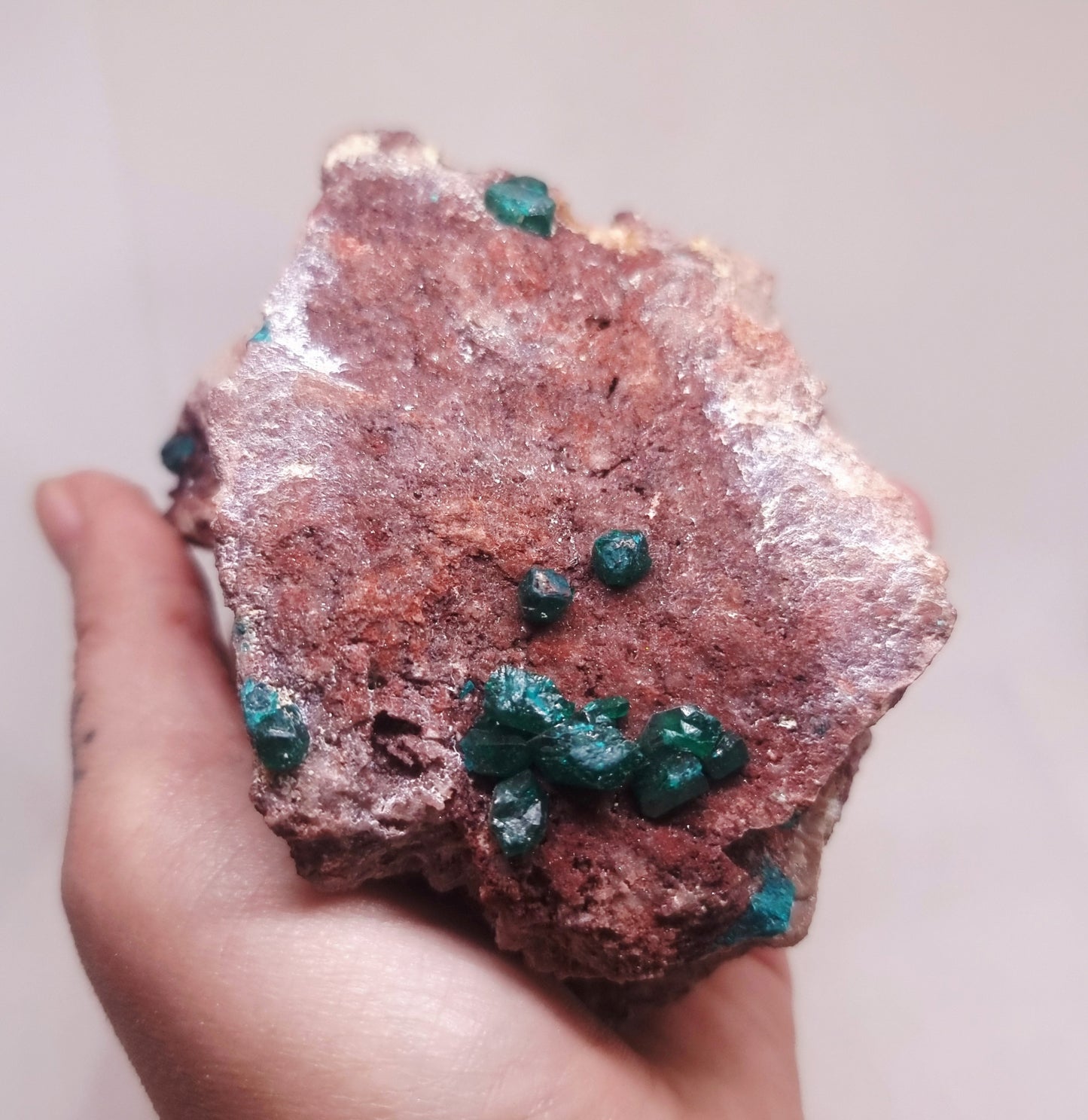 DIOPTASE ON DOLOMITE SPECIMEN (545 g) - EMOTIONAL HEALING