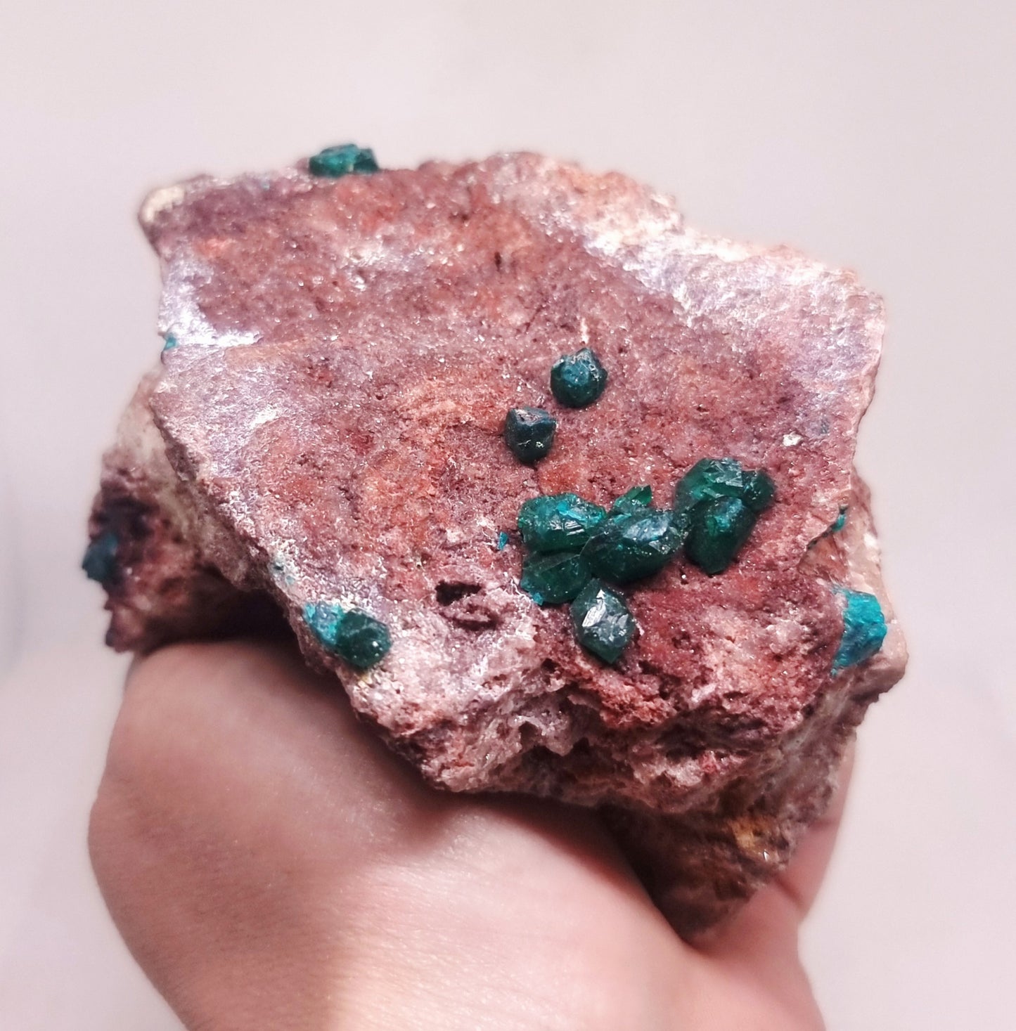 DIOPTASE ON DOLOMITE SPECIMEN (545 g) - EMOTIONAL HEALING