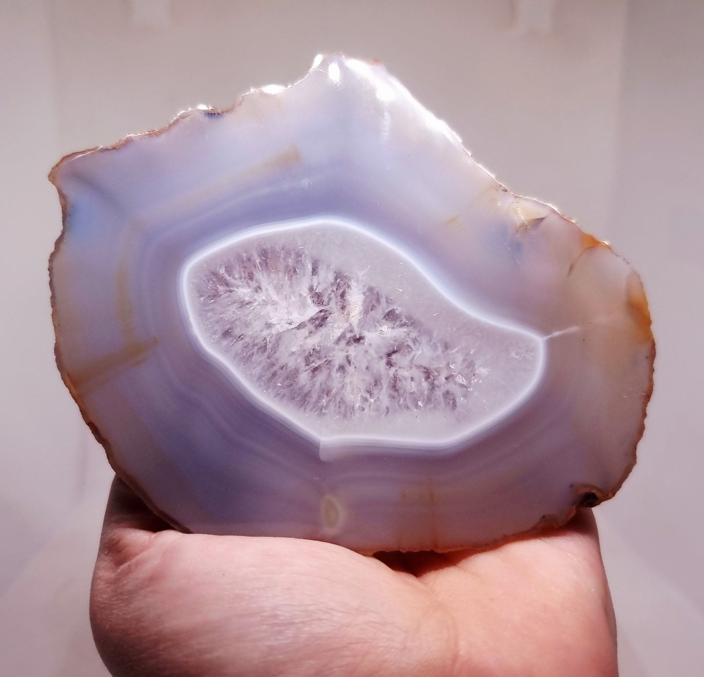 BLUE AGATE POLISHED SLICE 9 x 11 cm - SELF CONFIDENCE