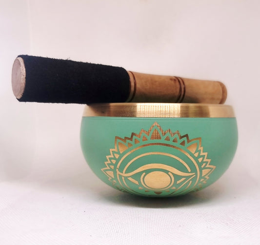 EYE OF HORUS TIBETAN BRASS SINGING BOWL