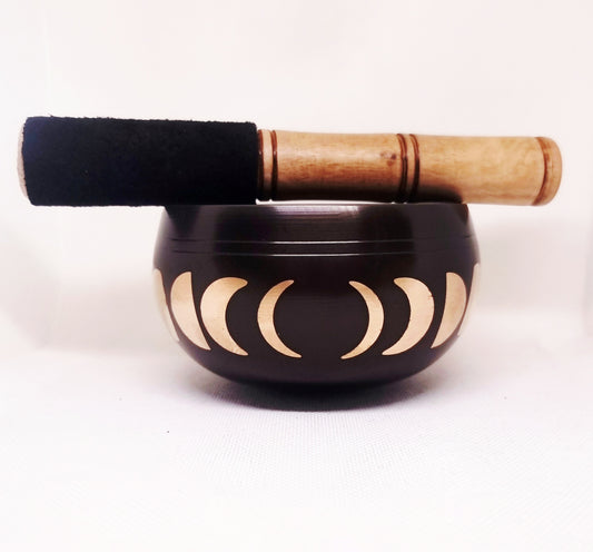 BLACK MOON PHASE TIBETAN BRASS SINGING BOWL