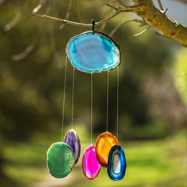 COLOURED AGATE WINDCHIMES - PROTECTION