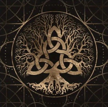 Tree Of Life Gold Altar Cloth ( 75 cm X 75 cm ) - Wildlings Crystals South Africa