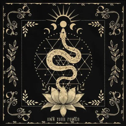 Snake Moon Phase Altar Cloth ( 49 cm X 49 cm ) - Wildlings Crystals South Africa