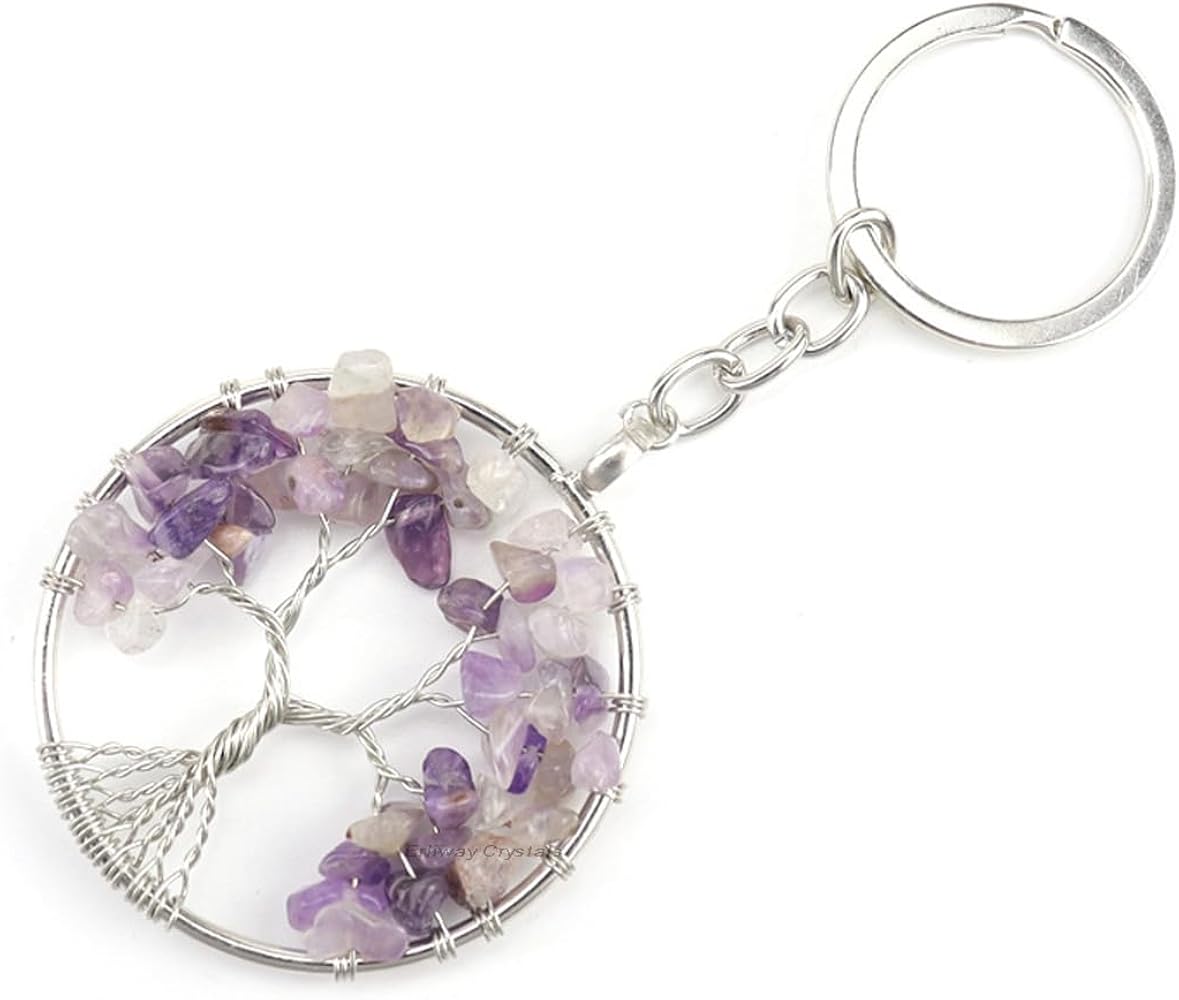 AMETHYST TREE OF LIFE KEYCHAIN - PSYCHIC ABILITIES