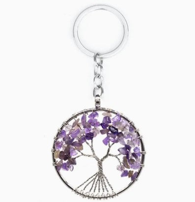 AMETHYST TREE OF LIFE KEYCHAIN - PSYCHIC ABILITIES